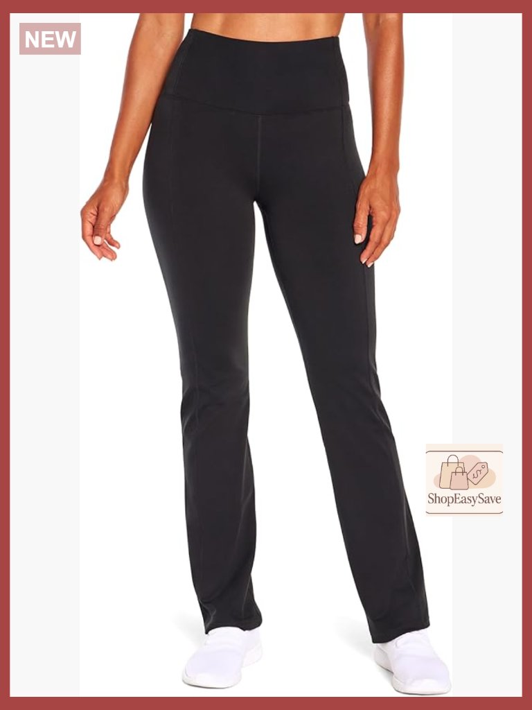 High Rise Tummy Control Bootleg Legging With Mesh Waistband Capris